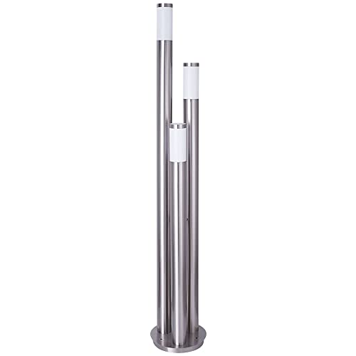 GLOBO Außenleuchte Stehlampe Wegeleuchte außen Gartenlampen silber IP44, Edelstahl Kunststoff opal modern, 1x LED warmweiß, DxH 28x170cm GLOBO Außenleuchte Stehlampe Wegeleuchte außen Gartenlampen silber IP44, Edelstahl Kunststoff opal modern, 1x LED warmweiß, DxH 28x170cm von GLOBO