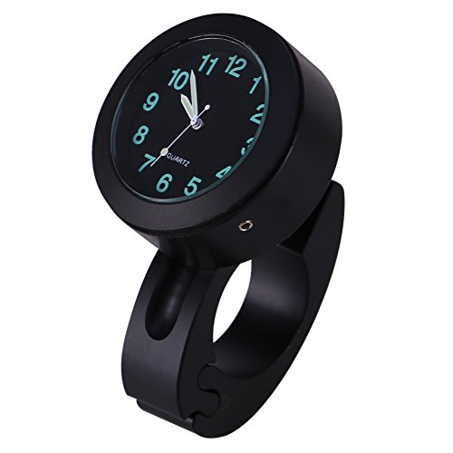 GLOGLOW Motorrad-Lenkeruhr, 22 Mm, Motorrad-Lenkeruhr, Wasserdicht, Leuchtende Uhr für die Meisten Motorräder, Cruiser, Chopper, Custom-Lenker von GLOGLOW