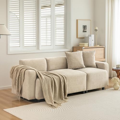 GM Ultra Dreisitzer-Sofa, Modernes Sofa,Wohnzimmer Sofa, Modulsofa mit Schlaffunktion und Bettkasten, Sofa, Couch 211 x 67 cm fürs Wohnzimmer/Schlafzimmer/Gästezimmer, Beige von GM Ultra