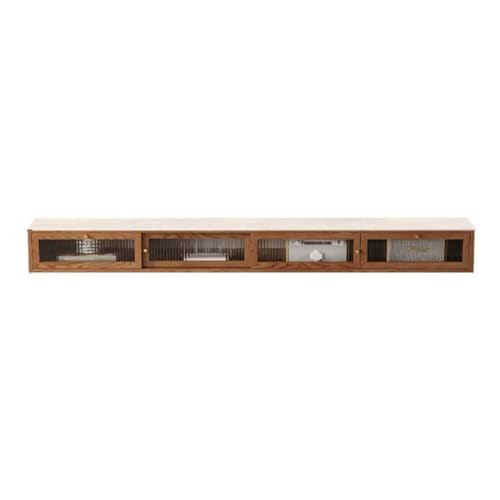 TV-Ständer, ultradünn, schwebende TV-Regal, Wandmontage, modernes Holz, Wandmontage, TV-Ständer, Entertainment-Center, Medienkonsole, TV-Ständer mit Aufbewahrungsschrank und Glastüren für Wohnzimmer TV-Ständer, ultradünn, schwebende TV-Regal, Wandmontage, modernes Holz, Wandmontage, TV-Ständer, Entertainment-Center, Medienkonsole, TV-Ständer mit Aufbewahrungsschrank und Glastüren für Wohnzimmer von GODFSAHG