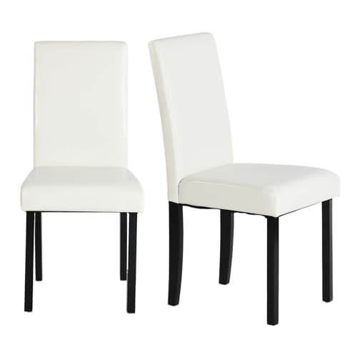 GOKHOMX Esszimmerstühle, 2,2 Stück, für Wohnzimmer, Stuhl, Kunstleder, weißer Stuhl und Holz, geeignet für Wohnzimmer, Küche, Bars und Restaurants von GOKHOMX