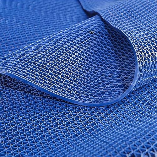 GONCBKVN rutschfeste Drainagematte für Badezimmer, Kommerzielle wasserdichte PVC-Drainage-Bodenmatte, Hohle Mesh-Fußmattenrolle, für Schwimmbad, Duschraum (Color : Blue, Size : 120x500cm) von GONCBKVN