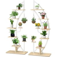 Goplus - 6-stöckiger Metall-Pflanzenständer, halbmondförmiger Leiter-Pflanzgefäß mit Haken, Blumentopfregal, Ausstellungsregal für Wohnzimmer, Goplus - 6-stöckiger Metall-Pflanzenständer, halbmondförmiger Leiter-Pflanzgefäß mit Haken, Blumentopfregal, Ausstellungsregal für Wohnzimmer, von GOPLUS