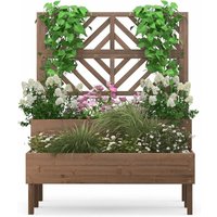 GOPLUS 2 Etagen Hochbeet mit Rankgitter, Pflanzkasten mit Rankhilfe, Gartenspalier Blumenkasten mit Entwässerungsloch für Kletterpflanzen Blumen, GOPLUS 2 Etagen Hochbeet mit Rankgitter, Pflanzkasten mit Rankhilfe, Gartenspalier Blumenkasten mit Entwässerungsloch für Kletterpflanzen Blumen, von GOPLUS