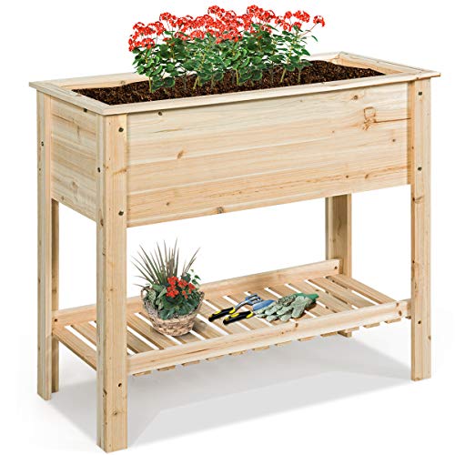 GOPLUS Hochbeet ohne Rollen, Gartenbeet mit Ablage & Abflusslöcher, Pflanzbeet aus Tannenholz für Garten & Terrasse, Natur (ohne Rollen, 92x41x81cm) GOPLUS Hochbeet ohne Rollen, Gartenbeet mit Ablage & Abflusslöcher, Pflanzbeet aus Tannenholz für Garten & Terrasse, Natur (ohne Rollen, 92x41x81cm) von GOPLUS