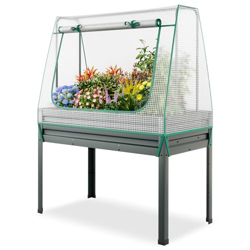 GOPLUS Hochbeet mit Abdeckung, 3-in-1 Gartenbeet mit Gewächshaus und Spalier, Pflanzbeet mit Abflusslöcher, Pflanzbeet Kräuterbeet Metall für Gemüse, Blumen, Kräuter, 115 x 60 x 150 cm GOPLUS Hochbeet mit Abdeckung, 3-in-1 Gartenbeet mit Gewächshaus und Spalier, Pflanzbeet mit Abflusslöcher, Pflanzbeet Kräuterbeet Metall für Gemüse, Blumen, Kräuter, 115 x 60 x 150 cm von GOPLUS