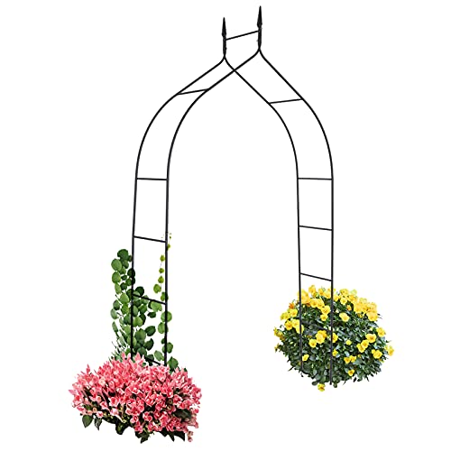 GOPLUS Metall Rosenbogen, Torbogen mit Spitzen, Gartenbogen, aus Eisen, Pulverbeschichtet, Wetterfest, Antik, für Kletterpflanzen, für Garten Hochzeit Party, Schwarz GOPLUS Metall Rosenbogen, Torbogen mit Spitzen, Gartenbogen, aus Eisen, Pulverbeschichtet, Wetterfest, Antik, für Kletterpflanzen, für Garten Hochzeit Party, Schwarz von GOPLUS