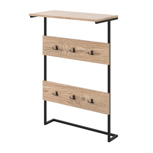 GOPLUS Wandgarderobe, Garderobe Wand mit Ablage, Garderobenpaneel mit 6 Haken & Metallrahmen, Garderobenleiste Holz, Hängegarderobe für Flur, Wohnzimmer & Schlafzimmer, 59,5 x 30 x 88,5 cm GOPLUS Wandgarderobe, Garderobe Wand mit Ablage, Garderobenpaneel mit 6 Haken & Metallrahmen, Garderobenleiste Holz, Hängegarderobe für Flur, Wohnzimmer & Schlafzimmer, 59,5 x 30 x 88,5 cm von GOPLUS