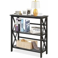 3-stufige Bücherregal, Standregal aus Holz, Wohnzimmer Regal oder Konsolentisch, Aufbewahrungsregal für Wohnzimmer, Arbeitszimmer, 79 x 32 x 86 cm von GOPLUS