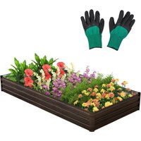 Goplus - Hochbeet aus Metall, 240 x 120 x 30 cm Gemüsebeet Pflanzbeet Frühbeet für Balkon & Garten, Pflanzkasten Gartenbeet Pflanzkübel, Blumenkasten Goplus - Hochbeet aus Metall, 240 x 120 x 30 cm Gemüsebeet Pflanzbeet Frühbeet für Balkon & Garten, Pflanzkasten Gartenbeet Pflanzkübel, Blumenkasten von GOPLUS
