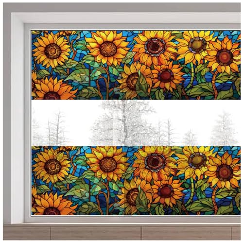 GORGECRAFT 116 x 38cm Große Sonnenblumen Fensteraufkleber Mit Sommer Und Herbst Gelbblumen Statische Glasfensteraufkleber Wiederverwendbare Doppelseitige Fensterfolie Zum Schutz Vor Vogelschlag GORGECRAFT 116 x 38cm Große Sonnenblumen Fensteraufkleber Mit Sommer Und Herbst Gelbblumen Statische Glasfensteraufkleber Wiederverwendbare Doppelseitige Fensterfolie Zum Schutz Vor Vogelschlag von GORGECRAFT