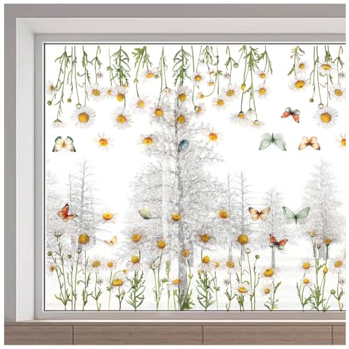 GORGECRAFT 116x30cm Große Blumen Fensteraufkleber Frühlings Fensteraufkleber April Gänseblümchen Sommer Blumen Schmetterlinge Wiederverwendbare Entfernbare Fensterdekoration Schiebetüren Raumdekor GORGECRAFT 116x30cm Große Blumen Fensteraufkleber Frühlings Fensteraufkleber April Gänseblümchen Sommer Blumen Schmetterlinge Wiederverwendbare Entfernbare Fensterdekoration Schiebetüren Raumdekor von GORGECRAFT