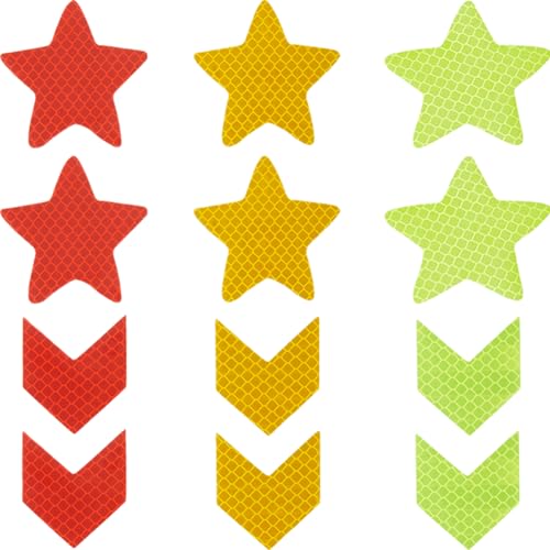 GORGECRAFT 30Stk 6 Stile Reflektierender Warnaufkleber Sternpfeil Selbstklebende Nachtsicht-Sicherheitsmarkierung Wasserdichtes Reflektorband-Aufkleber-Applikation Fahrzeug-Motorrad-Fahrradbekleidung GORGECRAFT 30Stk 6 Stile Reflektierender Warnaufkleber Sternpfeil Selbstklebende Nachtsicht-Sicherheitsmarkierung Wasserdichtes Reflektorband-Aufkleber-Applikation Fahrzeug-Motorrad-Fahrradbekleidung von GORGECRAFT