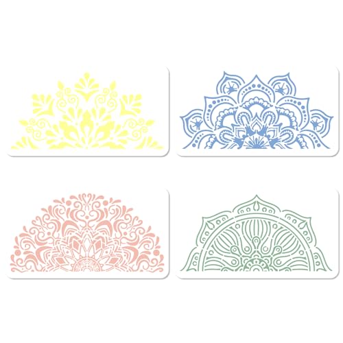 GORGECRAFT 4Stk 15x30cm Mandala-Schablonen Aus Kunststoff Mit Floralem Design Schablone Mit Blumenrand Wiederverwendbare Vorlagen Zeichnung Für DIY-Kunsthandwerk Malerei Wand Leinwand Heimdekoration GORGECRAFT 4Stk 15x30cm Mandala-Schablonen Aus Kunststoff Mit Floralem Design Schablone Mit Blumenrand Wiederverwendbare Vorlagen Zeichnung Für DIY-Kunsthandwerk Malerei Wand Leinwand Heimdekoration von GORGECRAFT