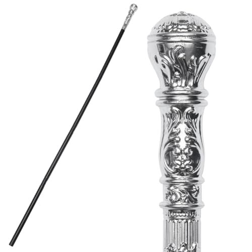 GORGECRAFT Zuhälterstock 5-Teiliges Set Vintage Gothic Gehstock Herren Cosplay-Kostüm Gehstock Mit Silbernem Knauf Zaubererzepter Zauberstab Für Halloween Erwachsene Prinzen Hexen Rollenspiele GORGECRAFT Zuhälterstock 5-Teiliges Set Vintage Gothic Gehstock Herren Cosplay-Kostüm Gehstock Mit Silbernem Knauf Zaubererzepter Zauberstab Für Halloween Erwachsene Prinzen Hexen Rollenspiele von GORGECRAFT