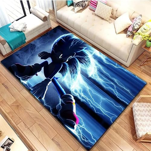 GOUDAQU Anime S-Sonic-C Igeldruck Großflächiger Teppich Für Wohnzimmer Schlafzimmer Sofa Dekoration Boden Anti Rutschmatte Geschenke 160X230Cm von GOUDAQU