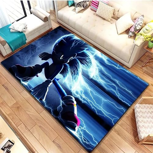 GOUDAQU Anime S-Sonic-C Igeldruck Großflächiger Teppich Für Wohnzimmer Schlafzimmer Sofa Dekoration Boden Anti Rutschmatte Geschenke 40X60Cm von GOUDAQU