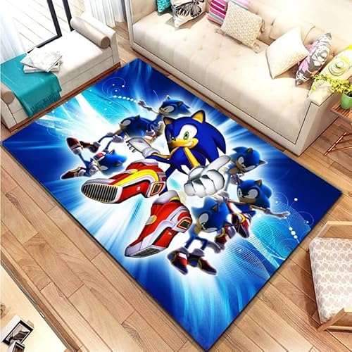 GOUDAQU Anime S-Sonic-C Igeldruck Großflächiger Teppich Für Wohnzimmer Schlafzimmer Sofa Dekoration Boden Anti Rutschmatte Geschenke 40X60Cm von GOUDAQU