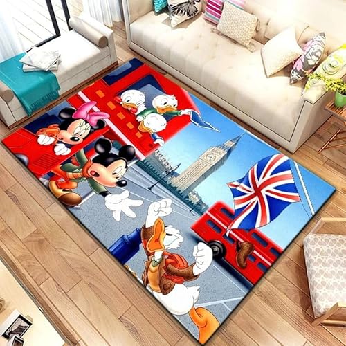 GOUDAQU Maus und Ente Cartoon Muster Bereich Teppich Wohnzimmer Fußmatte Küche Fußmatte Schlafzimmer Fußmatte 160x230cm von GOUDAQU
