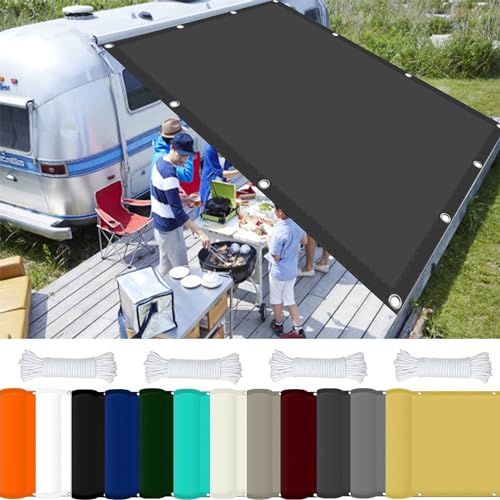 Sonnensegel Rechteckig Wasserdicht 4.5 x 5.3 m 98% UV Schutz Sonnensegel Sandkasten mit Ösen Und Kordel,PES Polyester für Garten Balkon Terrasse Camping, Dunkelgrau von GOUSAILS