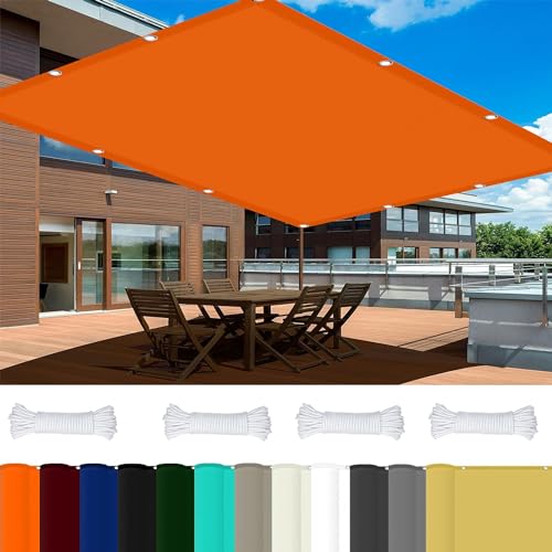 Sonnensegel Schattenspender 1 x 2 m 98% UV Schutz Sonnensegel Camping mit Ösen Und Kordel Reißfest für Balkon Terrasse Garten Camping, Orange von GOUSAILS