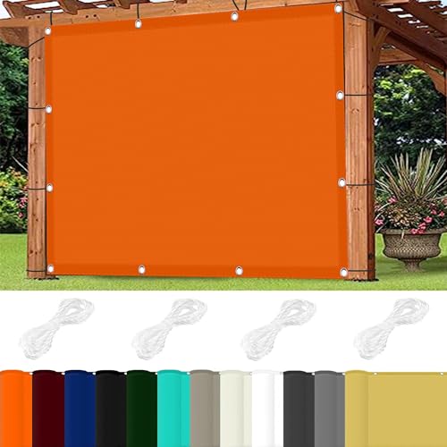 Sonnensegel Sonnenschutz Wasserdicht 0.6 x 4.5 m 98% UV Schutz Sonnensegel für Markise mit Ösen Und Kordel,PES Polyester für Balkon Terrasse Garten Camping, Orange von GOUSAILS