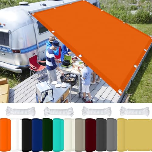 Sonnensegel Sonnenschutz Windschutz 1.4 x 1.6 m 98% UV Schutz Sonnensegel Nach Mass mit Ösen Und Kordel,Ohne Bohren für Garten Balkon Terrasse Camping, Orange von GOUSAILS