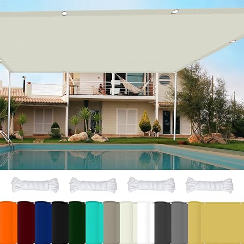 Sonnensegel Wasserdicht Rechteckig 1.7 x 9 m 98% UV Schutz Sonnensegel Sandkasten mit Ösen Und Kordel,Ohne Bohren für Balkon Terrasse Garten Camping, Elfenbein von GOUSAILS