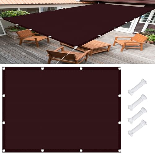 Sonnensegel 1 x 1.5 m, Wasserdicht 98% UV Schutz Sonnenschutz Markise inkl Befestigungsseile für Garten Terrasse, Weinrot von GOUSANG