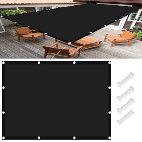 Sonnensegel 2.2 x 2.6 m, Wasserdicht 98% UV Schutz Maßgeschneiderte Sonnenschutzsegel inkl Befestigungsseile für Garten Terrasse, Schwarz von GOUSANG