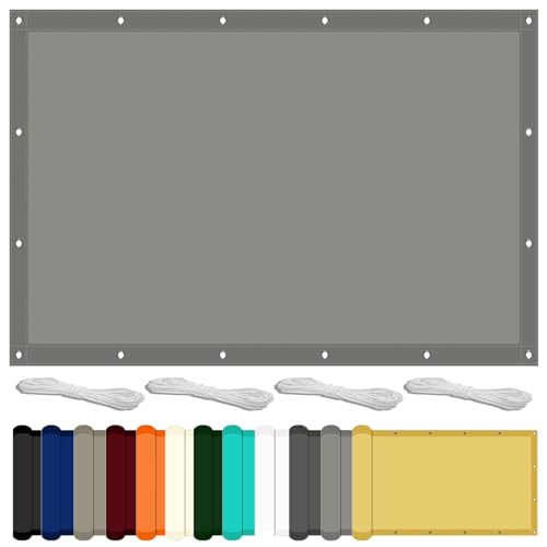 Sonnensegel Rechteckig 190 x 360 cm mit UV Schutz Garten Segel Wasserdicht Wasserabweisend Windschutz für Balkon Garten Terrasse, Hellgrau Sonnensegel Rechteckig 190 x 360 cm mit UV Schutz Garten Segel Wasserdicht Wasserabweisend Windschutz für Balkon Garten Terrasse, Hellgrau von GOUTUI