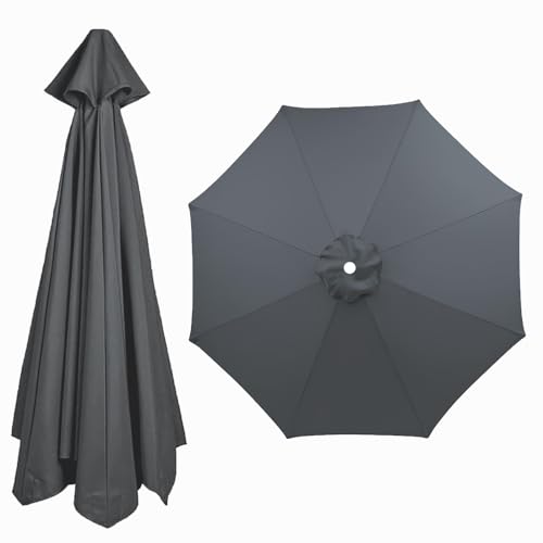 Sonnenschirm-Ersatztuch, Universal Sonnenschirm Ersatzbezug, Terrasse, Hof, Strand, Pool, Markt (nur Baldachin)(Color:Gray,Size:(6Rib)3m/118in) von GOYUXV