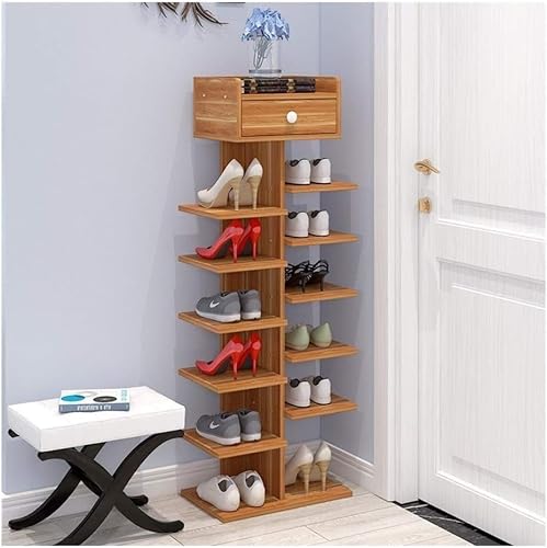 GPECTIFO Schuhregal Schuhregal Platzsparender Schuhschrank aus Holz, geeignet for Eingangshalle, Badezimmer, Wohnzimmer (Color : Brass) von GPECTIFO