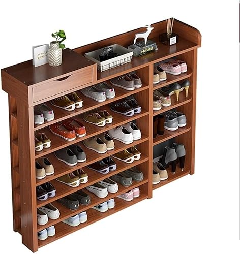 GPECTIFO Schuhregal mit großer Kapazität, for Zuhause, Schlafzimmer, Aufbewahrung, Schuhschrank, türlos, mehrschichtig, Schuhregal, Schuhaufbewahrungsbox (Color : Ancient Sandalwood) von GPECTIFO