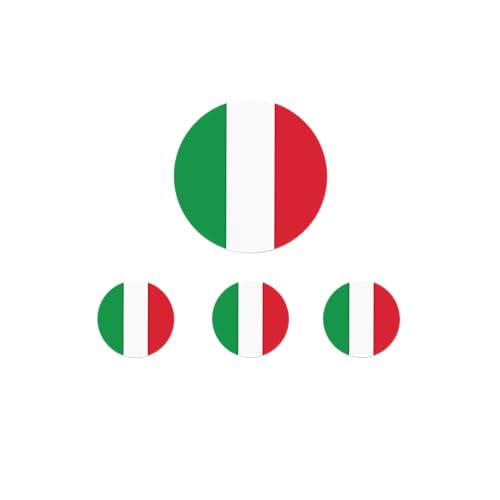 GRAFBURG - Italien EM Magnete - Flagge Zeigen - 3 x ø 5cm und 1 x ø 10cm Magnet Fuer Kuehlschrank, Auto,.. von GRAFBURG