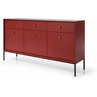 Graingold - Kommode 154cm Amor - Kommodenschrank auf Beinen, Kommode für Wohnzimmer - Sideboard mit 3 Türen und 3 Schubladen - Rotwein - Rotwein von GRAINGOLD