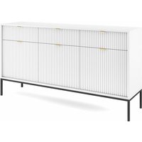 Sideboard 154cm Amber - Kommode mit Schubladen und Türen, Schrank mit Beinen für das Wohnzimmer, Schlafzimmer - Weiß - Weiß - Graingold von GRAINGOLD