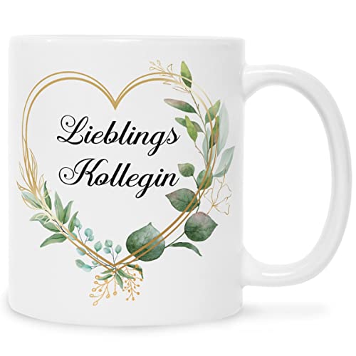 Bedruckte Tasse mit Spruch - Lieblingskollegin - Herzliche Geschenke - Geschenk für Freundin Arbeitskollegin zum Geburtstag Weihnachten Abschied - Geschenk für Sie - Farbe Weiß von GRAVURZEILE