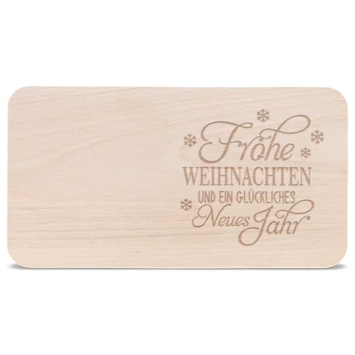 GRAVURZEILE Frühstücksbrettchen aus Holz mit Gravur - Frohe Weihnachten & ein glückliches Neues Jahr - Weihnachtsdeko - Geschenke für Kinder - Zu Weihnachten als Geschenk zum Wichteln und Nikolaus von GRAVURZEILE