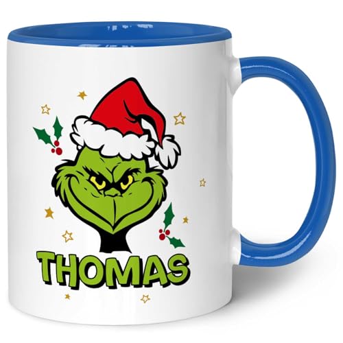 GRAVURZEILE Bedruckte Weihnachtstasse - Grinch MiMiMi - Freche Tasse mit Spruch - Spülmaschinenfest & Mikrowelle geeignet - Weihnachtstasse als Geschenk für Sie & Ihn zu Weihnachten - S/W von GRAVURZEILE