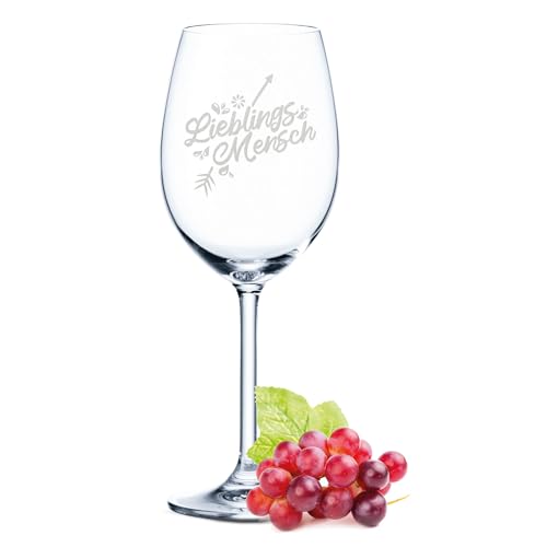 GRAVURZEILE Leonardo Weinglas mit Gravur - Lieblingsmensch - Liebevolles Geschenk für Weinliebhaber - Geschenke für Sie & Ihn zum Geburtstag Valentinstag oder Weihnachten - Farbe: Daily V2 von GRAVURZEILE