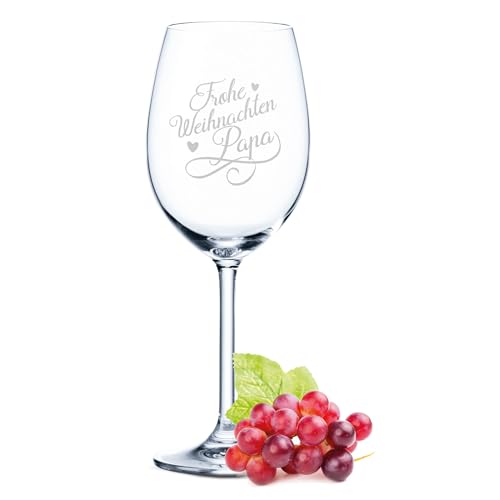 GRAVURZEILE Leonardo Weinglas mit Gravur - Frohe Weihnachten Papa - Persönliches Geschenk für Väter zu Weihnachten - Graviertes Glas für Weingenießer - Geschenke für Ihn - Farbe: Daily von GRAVURZEILE