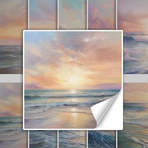 GRAZDesign Fliesenaufkleber Bad & Küche Wasser Meer Sonnenuntergang Klebefliesen selbstklebend - 15x15cm / 10 Stück von GRAZDesign