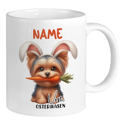 GRAZDesign Lustige Tasse Ostern Osterhase Yorkshire Terrier Hund, Ostergeschenk Kaffeetasse für Erwachsene und Kinder, Keramik 330ml von GRAZDesign