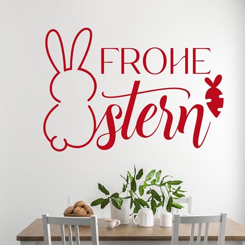 GRAZDesign Ostern Wandtattoo Osterhase als Wandaufkleber Tür, Schrank, Wand - Selbstklebende Folie - Frohe Ostern - 44x30cm / türkis von GRAZDesign