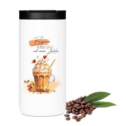 GRAZDesign Thermobecher mit Namen personalisiert mit Spruch mit Kaffee Geschenk Weihnachten, Kaffeebecher to go Edelstahl 400ml von GRAZDesign