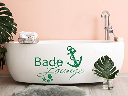 GRAZDesign Wandtattoo Bad Bade Lounge maritime Deko als Aufkleber | Anker - 77x57cm / 055 mint von GRAZDesign