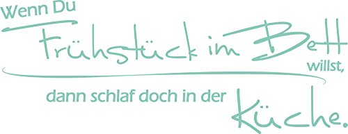 GRAZDesign Wandtattoo Küche Spruch lustig Wandsticker Küchen Deko Sprüche Klebefolie modern Wanddeko Küchenrückwand Aufkleber, Wenn Du Frühstück im Bett willst, 78x30cm, 055 mint von GRAZDesign