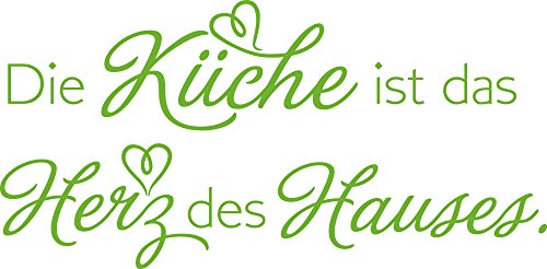 GRAZDesign Wandtattoo Küche ist das Herz des Hauses | Küchenaufkleber selbstklebend Sprüche - 116x57cm / 063 lindgrün von GRAZDesign