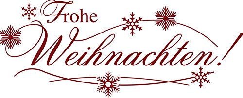 GRAZDesign Wandtattoo Weihnachten Weihnachtsdeko Schneeflocken, Frohe Weihnachten - 74x30cm / 030 dunkelrot von GRAZDesign